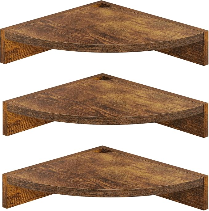 Fun Memories Corner Shelf Wall Mount, Wood Floating Corner Shelves, Corner Wall by FunMemories