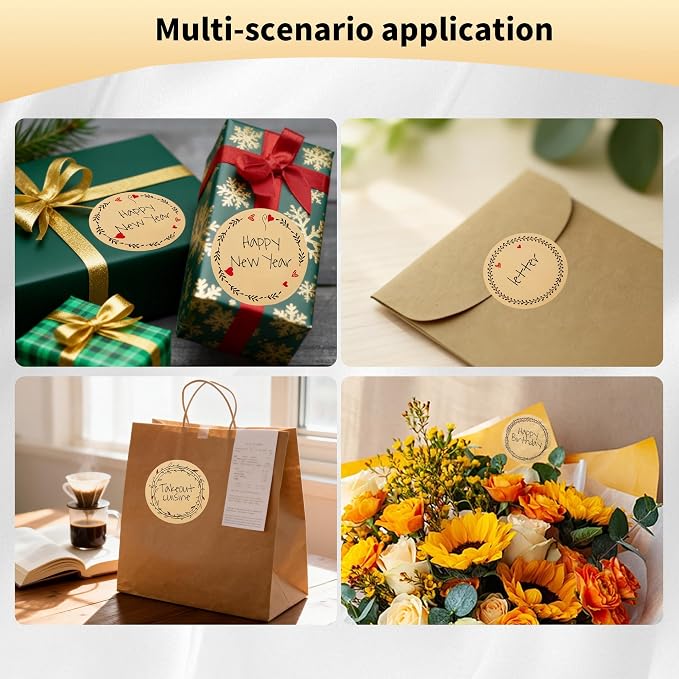 500pcs 2" Label Stickers for Jars and Lids, 6 Different Wreath Designs - Image 5