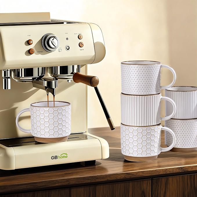 GBhome 15OZ Stackable Coffee Mugs, Ceramic Coffee Mugs - Image 6
