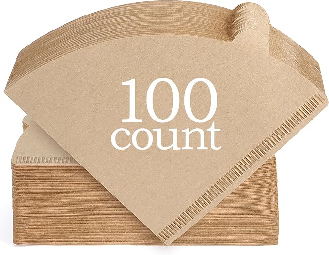 Niveaya 100 Count Cone Coffee Filters, Size 02 Natural Unbleached Paper Coffee by Niveaya