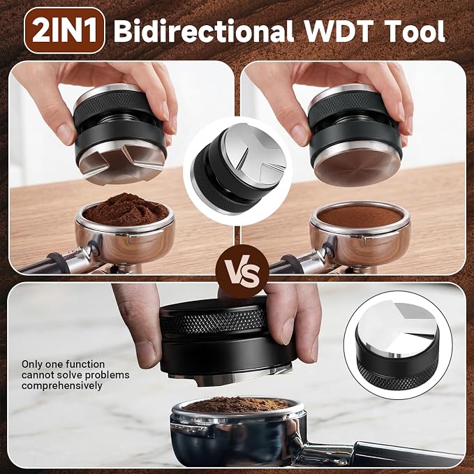 7 PCS Espresso Accessories Kit, 51mm Dual Head Coffee Distributor, Espresso - Image 2