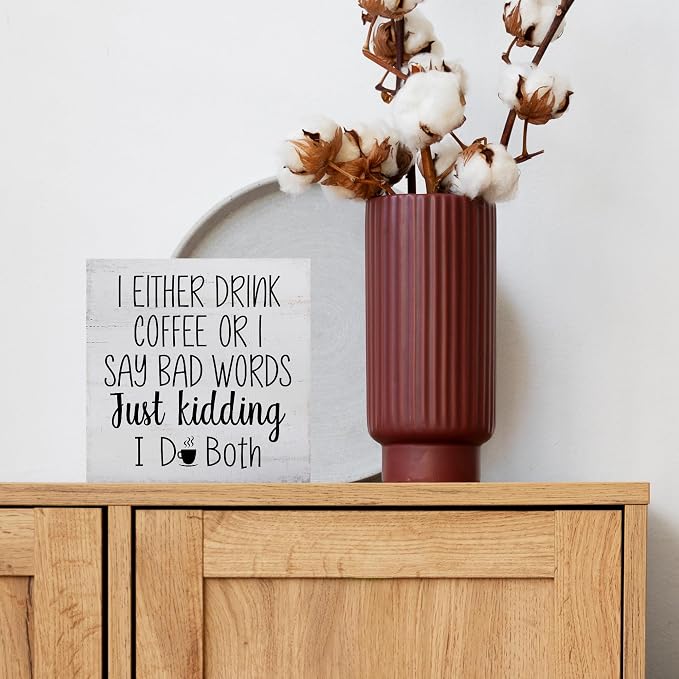 Coffee Decor for Bar Accessories Station Corner Home Kitchen Office, Drink or I - Image 5