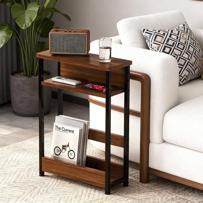 GarveeHome Narrow Side Table for Small Spaces, 3 Tier Small End Table - Image 2