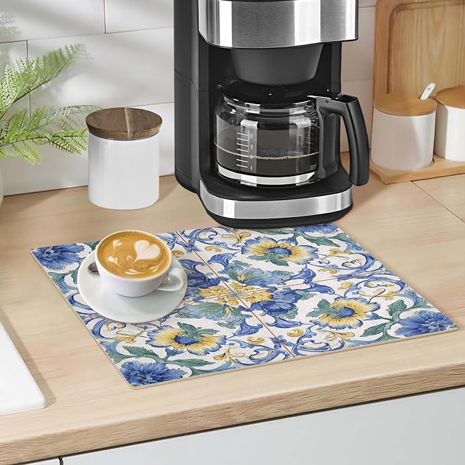 Coffee Mat Coffee Bar Station Maker Machine Pot Table Spill Mat Leather - Image 5