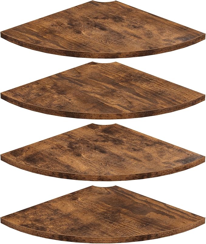 Homode Corner Wall Shelf, 12 Inch Wide Wooden Corner Floating Shelves by Homode