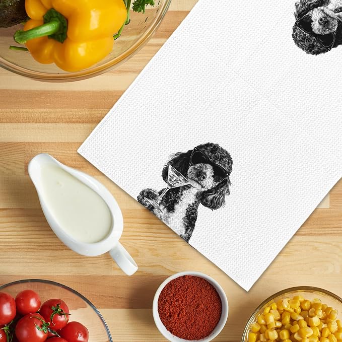Funny Poodle Cocktail Kitchen Towels, Gifts - Image 5