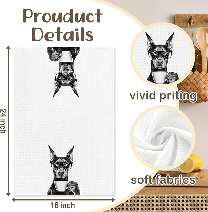 Funny Doberman Kitchen Towels, Dog Kitchen Accessories, Dog Chef Gifts - Image 6