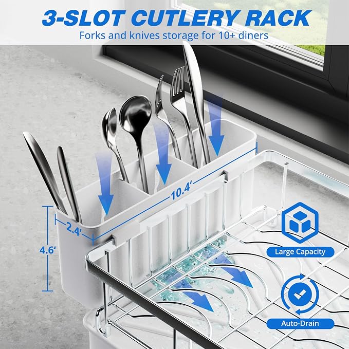 Godboat 2-Tier Dish Drying Rack - Image 5