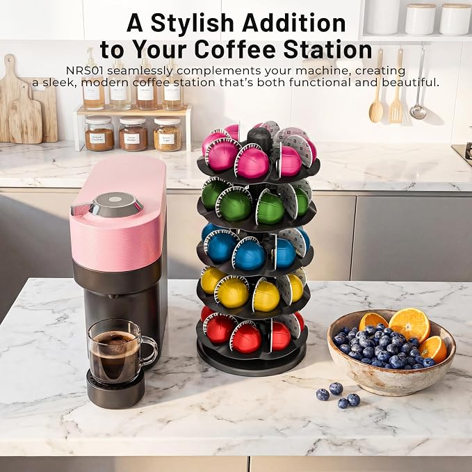 EVERIE Coffee Pod Holder for Vertuo Capsules, 40-Pod Rotating Carousel Organizer - Image 6