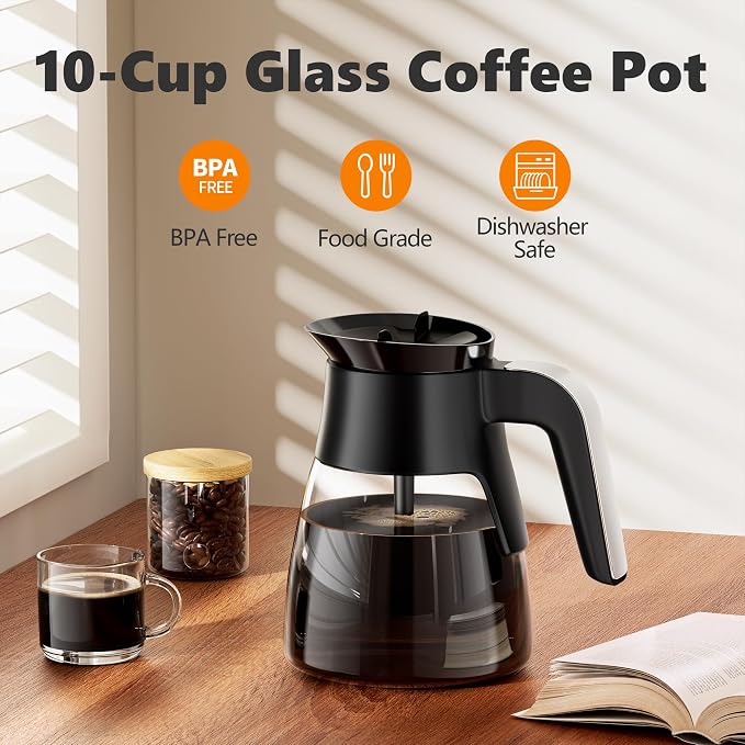 10 Cup Coffee Pot Replacement for Ninja Coffee Maker CM401, Glass Coffee Carafe - Image 2
