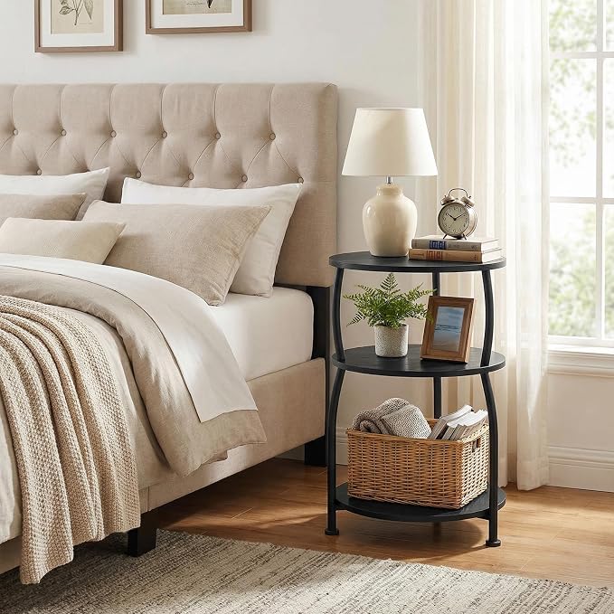 Round Side Table, 3-Tier End Table - Image 5