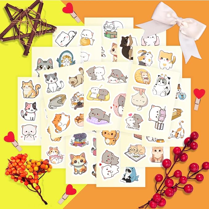 100Pcs Cute Cat Stickers Kawaii - Image 5