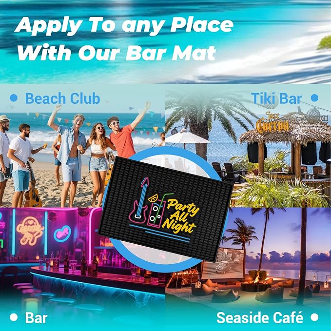 Neon Tiki Black Bar Mat 18 x 12 Inch - Image 6