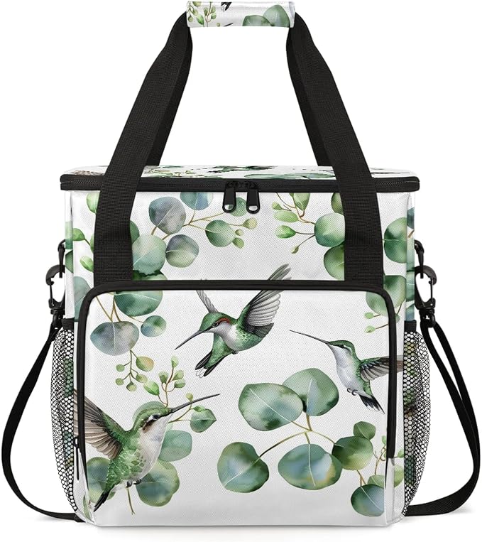 Hummingbird Eucalyptus Leaves Coffee Maker Carring Bag, Large Insulated Storage by Home