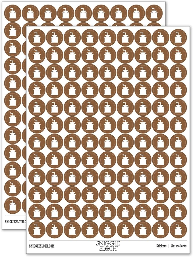 Coffee Grinder Solid 200+ Round Stickers by Sniggle+Sloth