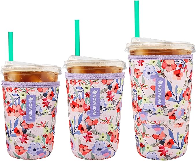 Reusable Iced Coffee Cup Insulator Sleeve by WKIEASON