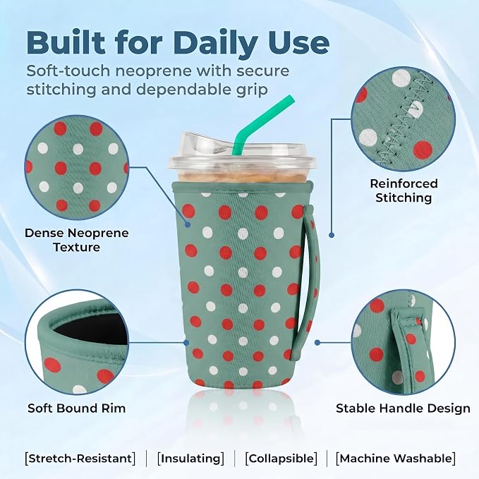 Artsocket 3 Pack Reusable Iced Coffee Sleeve - Image 4