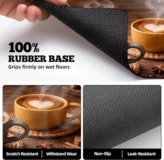 NYZE Coffee Mat Absorbent Non Slip Dish Drying Mat - Image 5