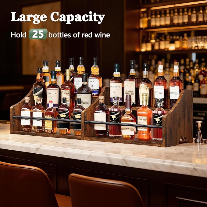 FAVOOSTY 5 Tier Countertop Liquor Bottle Display Shelf Organizer, Retro - Image 5