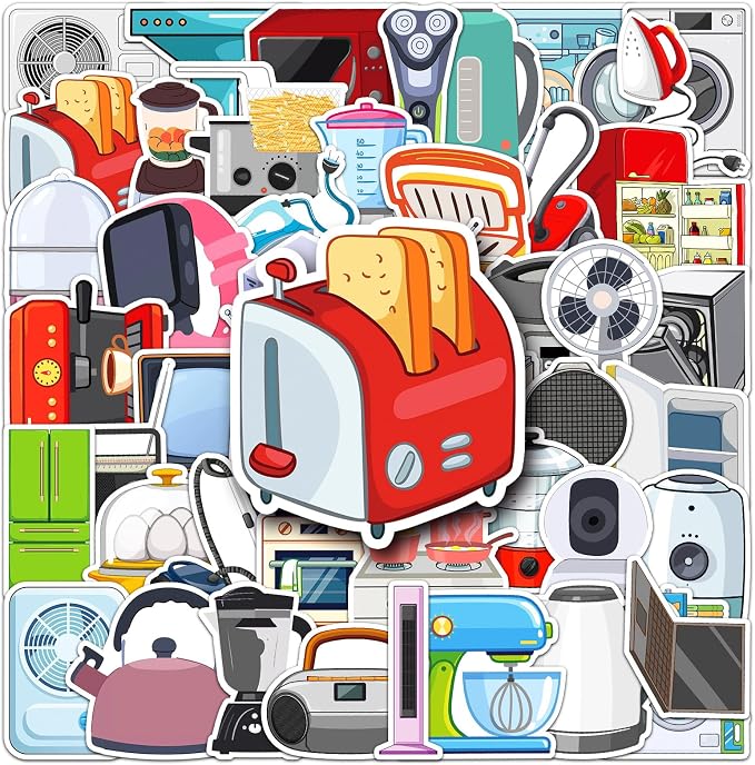 50Pcs Home Appliance Stickers, Waterproof Vinyl Kitchen Appliance Stickers - Image 6