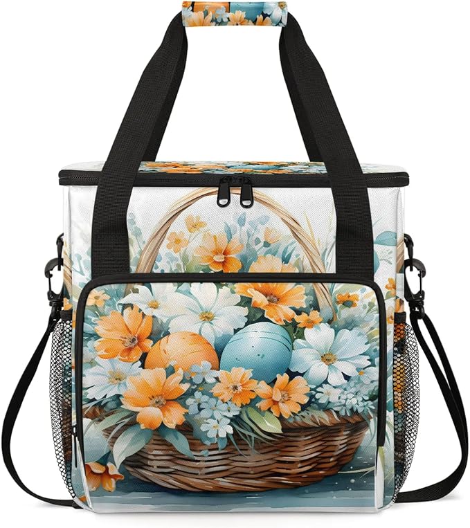Easter Theme Coffee Maker Carring Bag, Large Insulated Storage Organizer Case by Home