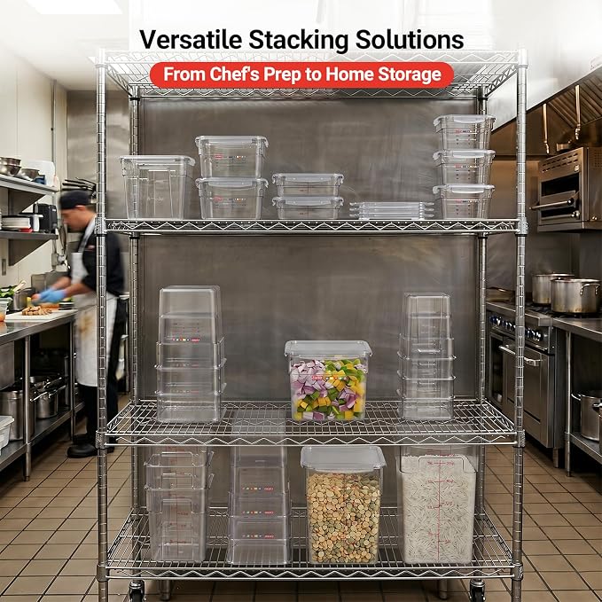 2 Pack 2 QT Commercial Airtight Food Storage Containers, Stackable Food Prep - Image 5