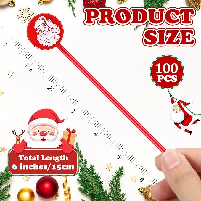 Chengu 100 Pcs Winter Drink Stirrers Xmas Stir Sticks Bulk Holiday Coffee - Image 3