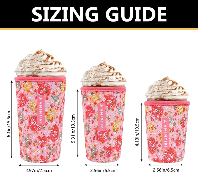 3 Pack Reusable Sleeve for Iced Coffee Cup, Coffee Neoprene Sleeve for Iced&Hot - Image 3