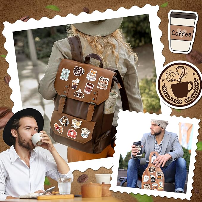 WAKEMOODEI 200PCS Coffee Stickers - Image 5