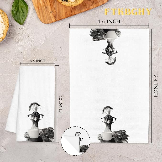 Funny Peacock Decor Coffee Kitchen Towels Gift, Peacock Bird Gifts - Image 7