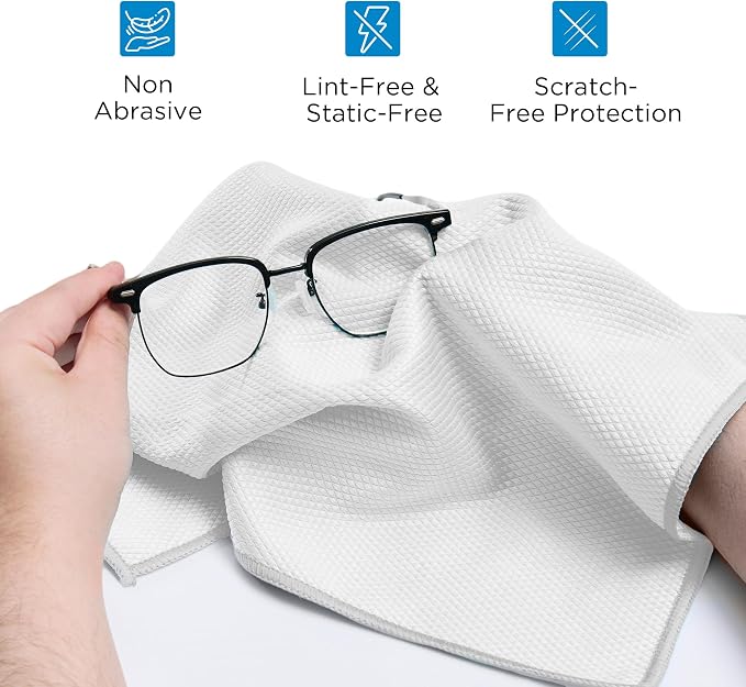 Microfiber Glass Cleaning Cloth 6 Pack, 15.5x15.5 Inch White Magic Cleaning Rags - Image 5