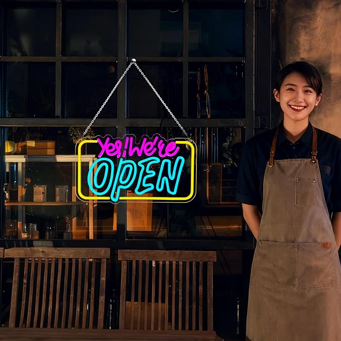 Led Neon Open Signs for Business Window Wall Door, USB Powered, Dimmable - Image 2