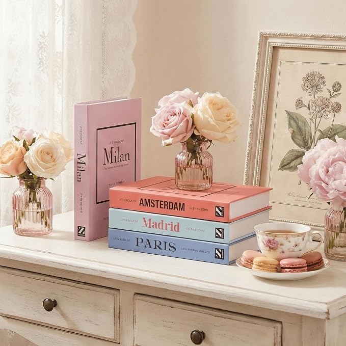 PROBENEX 4 Pcs Decorative Books | Faux Pastel Coffee Table & Shelf Decor | Soft - Image 6