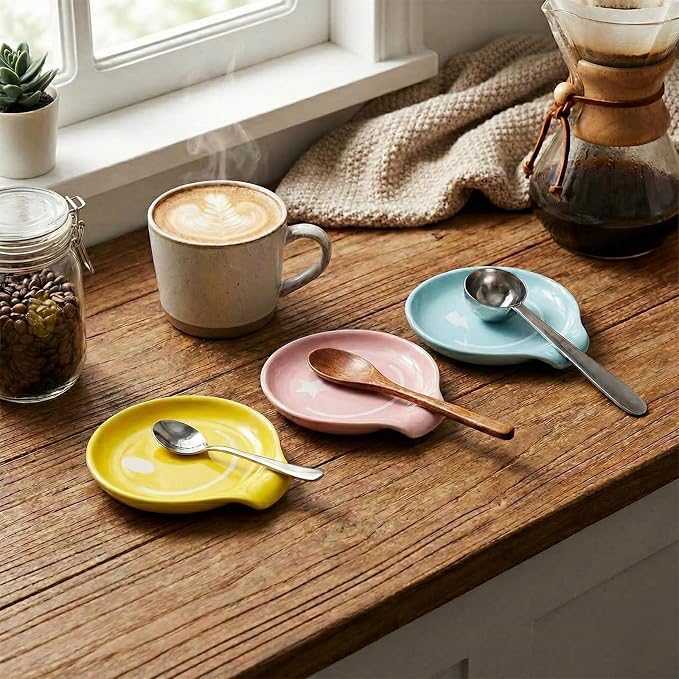 Coffee Spoon Rest, Small Cute Ceramic Spoon Holder - Image 9