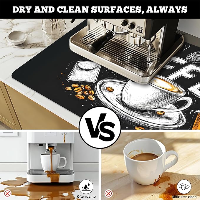 Dish Drying Mat Large Coffee Mat Absorbent Drying Mat - Image 2
