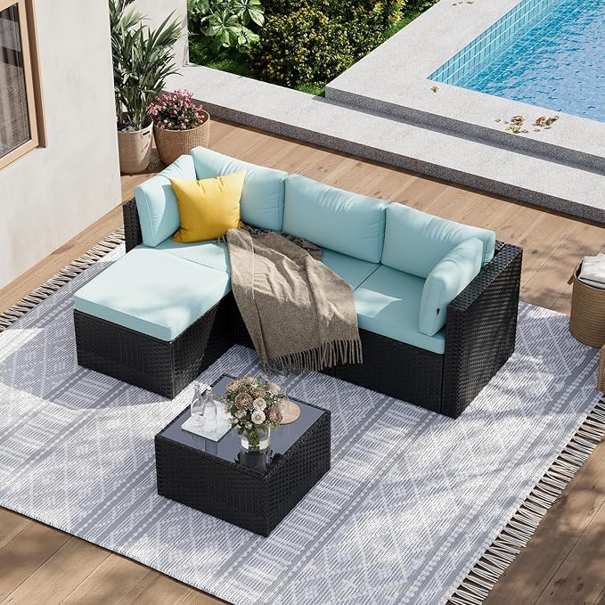 Aoxun Patio Furniture Set 5-Piece, Outdoor Sectional Sofas - Image 3