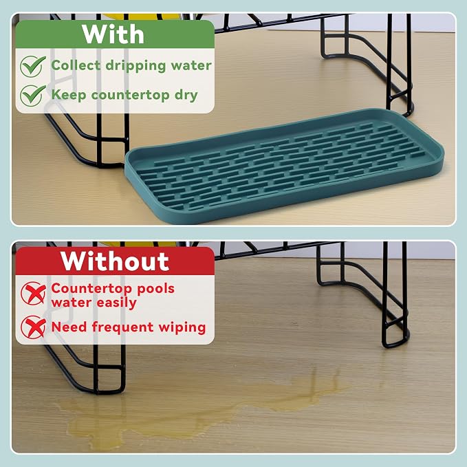 Drip Tray for Drink Dispenser, 1 Pack Blue Non-slip Drip Pan for DD&HAPP Glass - Image 3