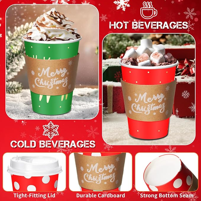 Mimorou 60 Pcs Christmas Disposable Coffee Cups - Image 4