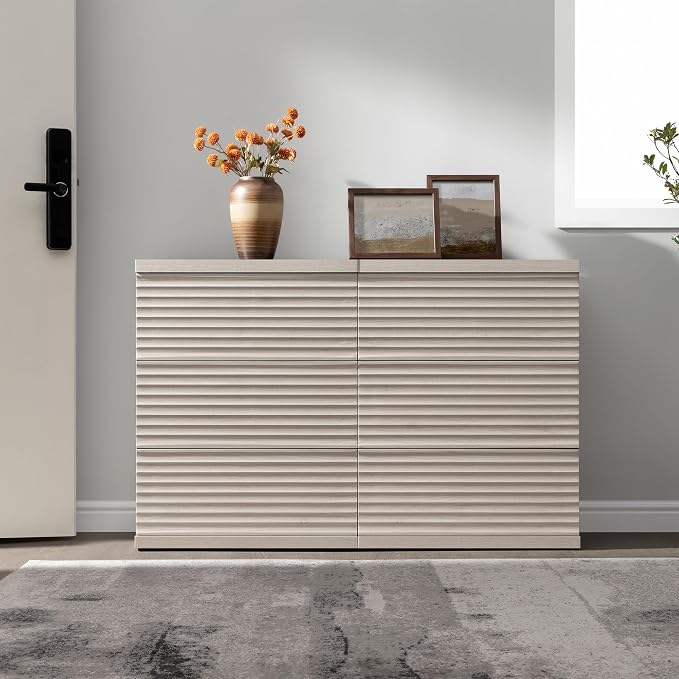 SICOTAS Sideboard Cabinet with Storage, Modern Fluted Buffet Cabinet with 3 - Image 9