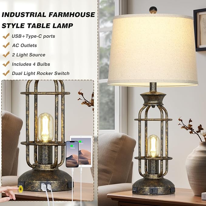 28" Tall Farmhouse Table Lamp - Image 5