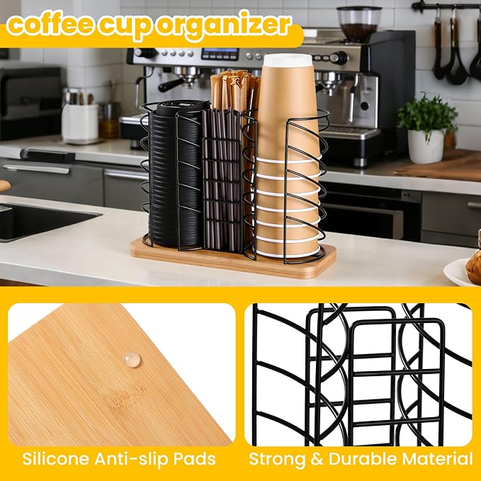 Coffee Station Organizer for Countertop, Cup and Lid Organizer - Image 6