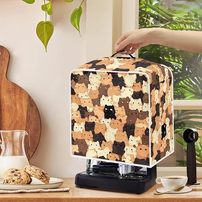 Cat Coffee Maker Dust Cover Small Kitchen Appliance Cover Compatible Most - Image 4