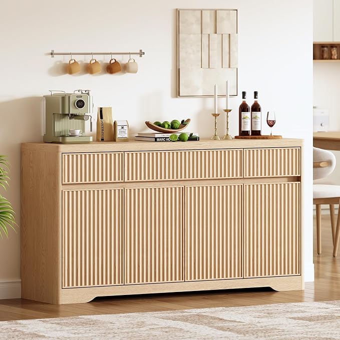 57'' Fluted Buffet Cabinet by Unknown