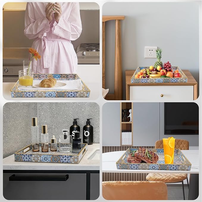 AGIOTA Coffee Table Trays for Living Room Serving Tray - Image 7
