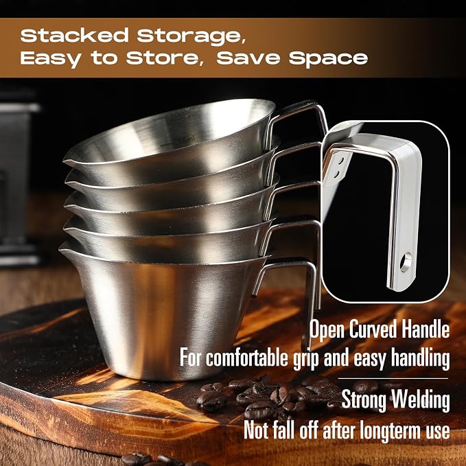 Honeydak 12 Pcs Stainless Steel Espresso Shot Cup 3.4 oz/ 100 ml Espresso - Image 4
