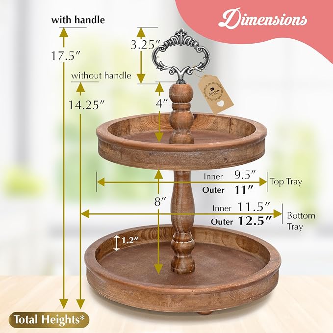 2 Tiered Tray Stand - Image 7