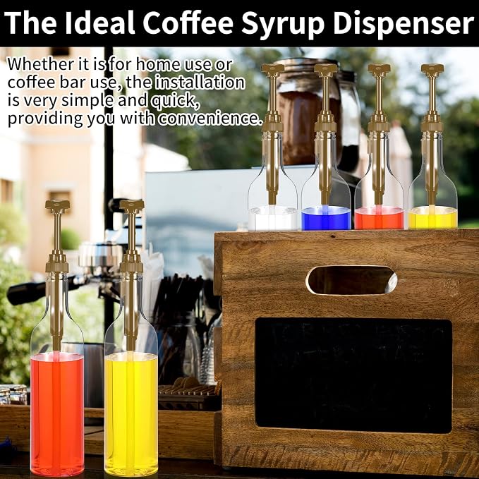 4 Pcs Coffee Syrup Dispenser, 750ml Syrup Bottles, Syrup Dispenser - Image 3