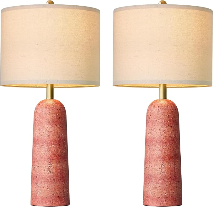 BOBOMOMO 27.25" Modern Table Lamp Set of 2, Lamps - Image 2