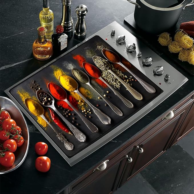 Spice Stove Top Cover 28.3 x 20.5 Inches, Heat Resistant Glass Stove Protector - Image 4