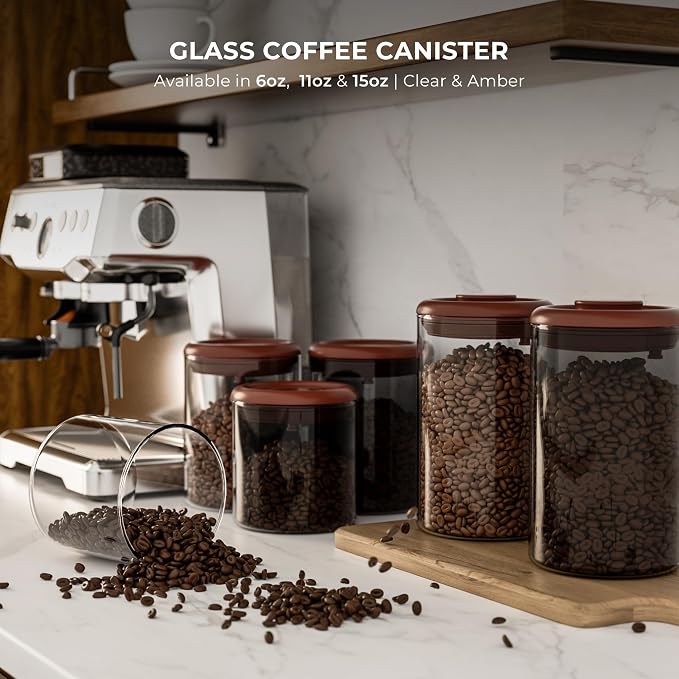 Amber Glass Coffee Canister 2-Pack - Image 8